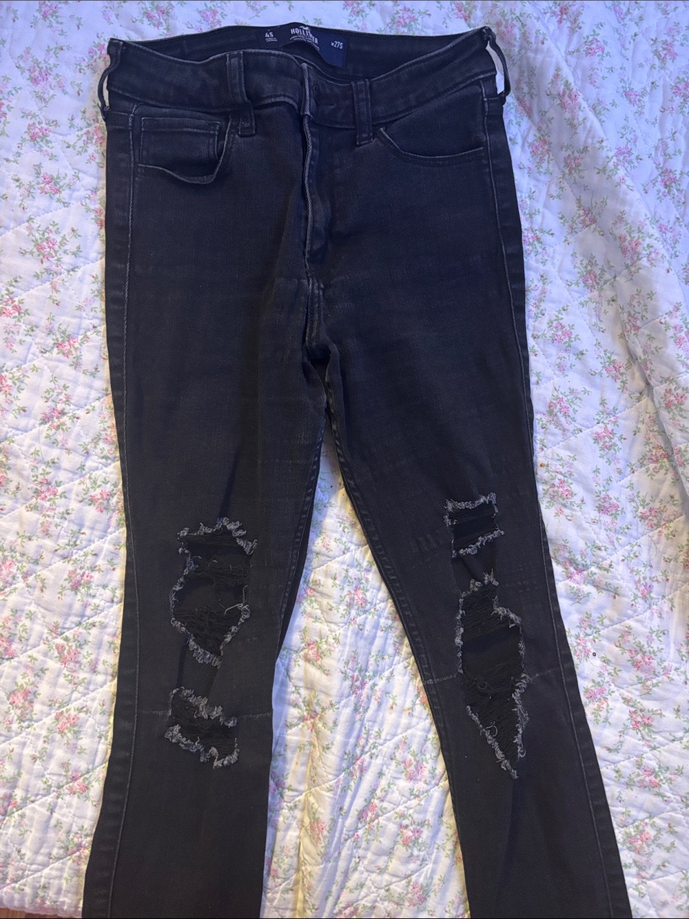 Hollister Black Distressed Skinny Jeans